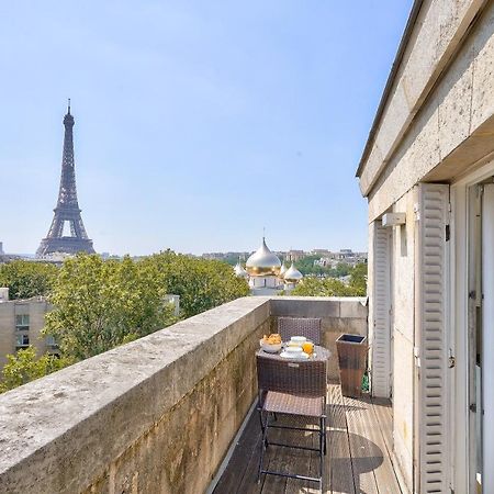 Designed Studio With Ac-Terrasse Vue Tour Eiffel Paris Dış mekan fotoğraf