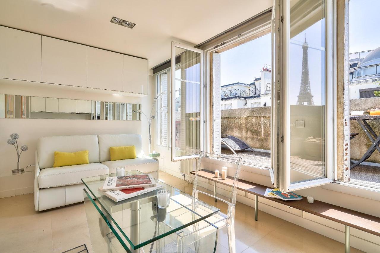 Designed Studio With Ac-Terrasse Vue Tour Eiffel Paris Dış mekan fotoğraf